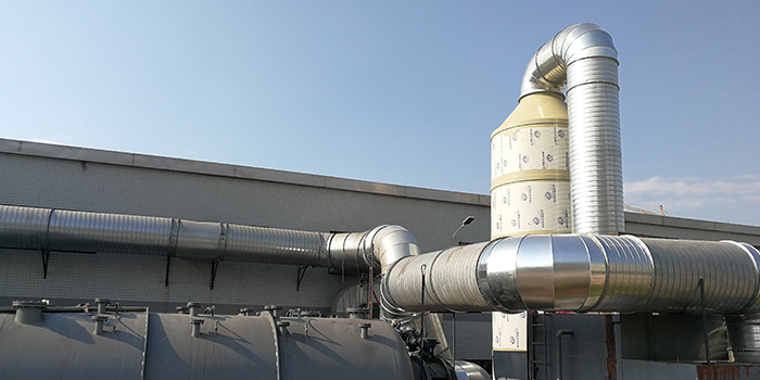 東莞伯產合成皮革公司DMF廢氣處理工程施工順利竣工